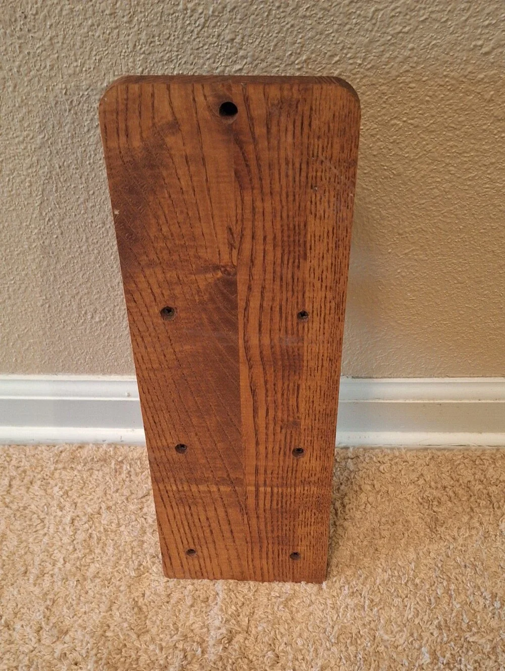 Wall-Mounted Oak Mail & Key Organizer with Three Pockets